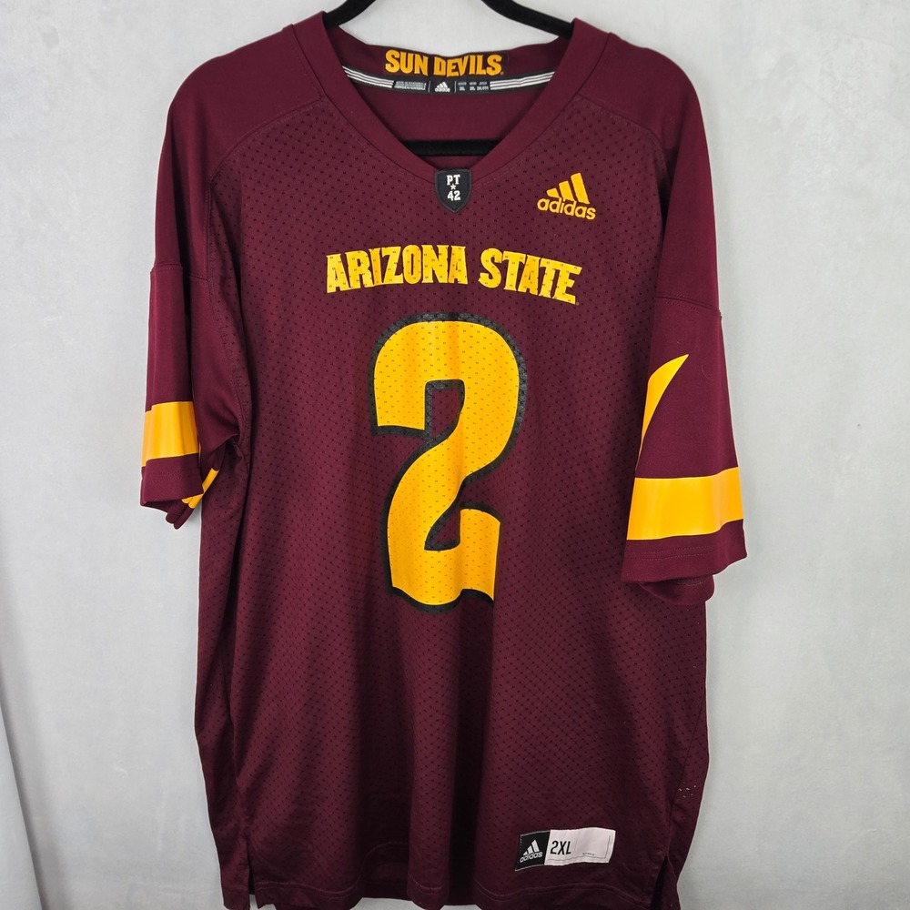 Adidas Arizona State Sun Devils #2 Football Jersey Tillman Maroon Gold Mens 2XL